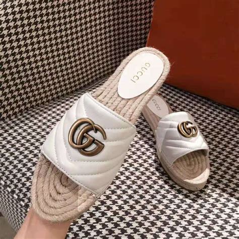 gucci espadrille sandals white|Gucci espadrille flats.